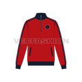Mens Activewear Track Jacket flat sketch, front view