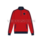 Mens Activewear Track Jacket flat sketch, front view