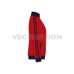 Mens Activewear Track Jacket flat sketch, side view