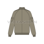Mens Aeronautical Bomber Jacket flat sketch, back view