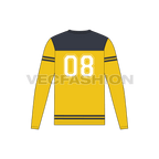 Mens american football shirt flat sketch, back view