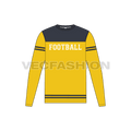 Mens american football shirt flat sketch, front view