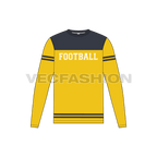 Mens american football shirt flat sketch, front view