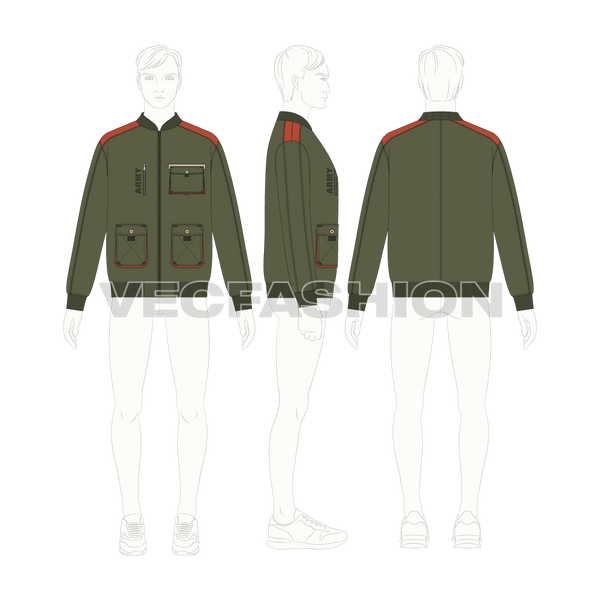 Premium Vector | Colorblock bomber jacket vector file