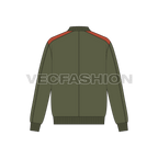 Mens Army Bomber Jacket flat sketch, back view
