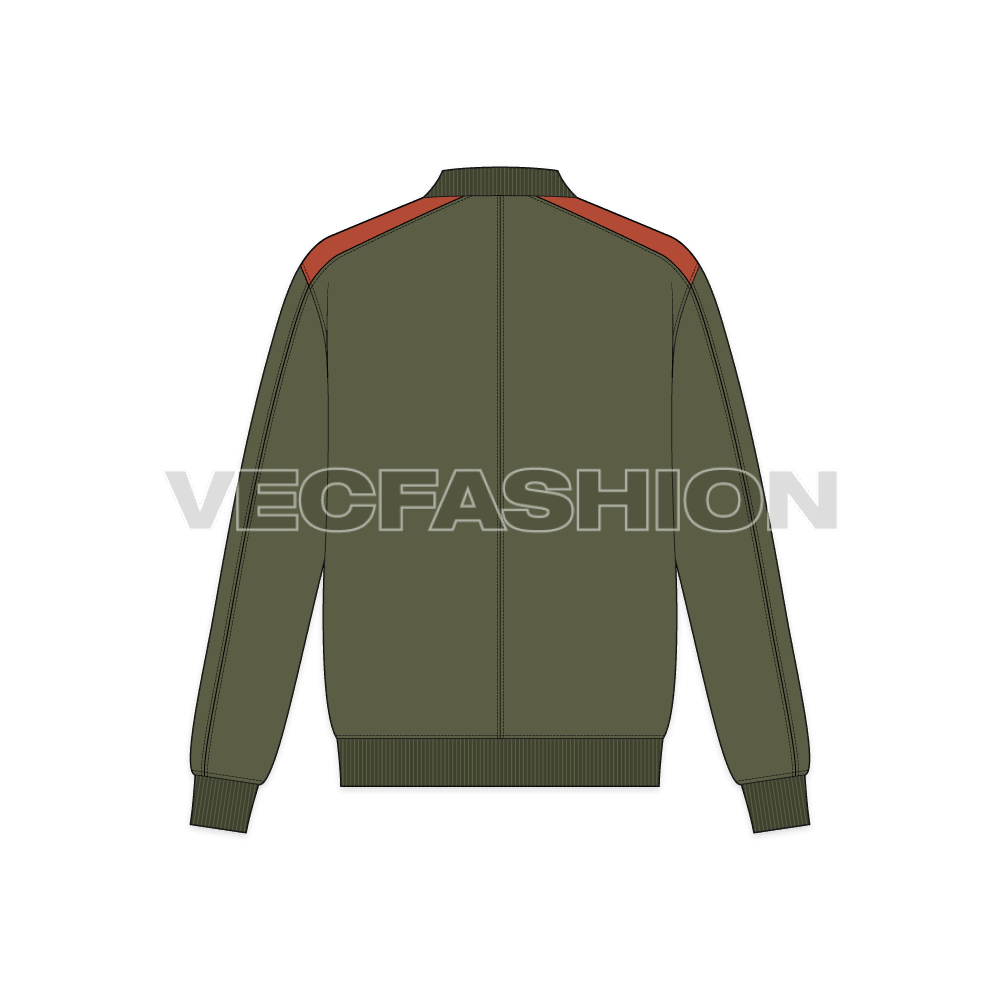 Mens Army Bomber Jacket back view
