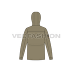 Mens Army Field Jacket flat sketch, back view