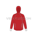 Mens athletic hoodie flat sketch, front view