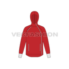 Mens athletic hoodie flat sketch, front view
