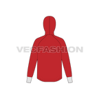Mens athletic hoodie flat sketch, back view