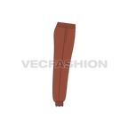 Mens baggy harem pants flat sketch, side view