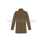 Mens Barbour Jacket flat sketch, back view