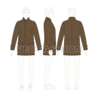Mens Barbour Jacket flat sketch, croqui sketch