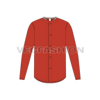 Mens baseball game shirt flat sketch, front view