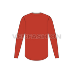 Mens baseball game shirt flat sketch, back view