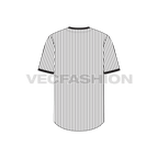 Mens baseball sport tee flat sketch, back view