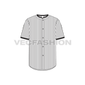 Mens baseball sport tee flat sketch, front view