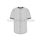 Mens baseball sport tee flat sketch, front view