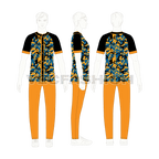 Mens baseball uniform kit flat sketch, croqui sketch