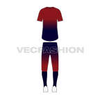 Mens baseball uniform kit, gradient jersey flat sketch, back view