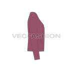 Mens Basic Denim Jacket flat sketch, side view