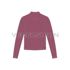 Mens Basic Denim Jacket flat sketch, back view