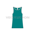 Mens basic tank top flat sketch, front view