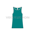 Mens basic tank top flat sketch, front view