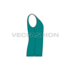 Mens basic tank top flat sketch, side view