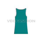 Mens basic tank top flat sketch, back view