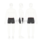 Mens basic underwear, cotton jersey flat sketch, croqui sketch