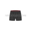 Mens basic underwear, cotton jersey flat sketch, front view