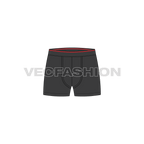 Mens basic underwear, cotton jersey flat sketch, front view