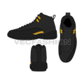Mens basketball hi-top sneakers flat sketch, view 1