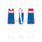 Mens basketball kit vest and shorts flat sketch, croqui sketch