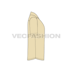 Mens beach shirt flat sketch, side view