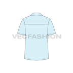 Mens beach shirt flat sketch, back view