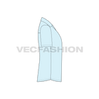 Mens beach shirt flat sketch, side view