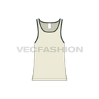Mens beach tank top flat sketch, front view