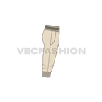 Mens bermuda joggers flat sketch, side view