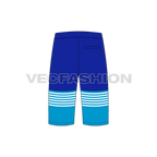 Mens bermuda length board shorts flat sketch, back view