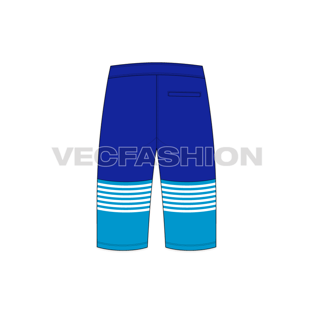 Mens Bermuda Length Board Shorts back view