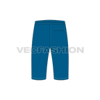 Bermuda shorts with branded waistband flat sketch, back view