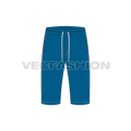 Bermuda shorts with branded waistband flat sketch, front view