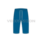 Bermuda shorts with branded waistband flat sketch, front view