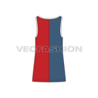 Mens big round neck tank flat sketch, back view