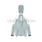 Mens Biker Jacket flat sketch, front view