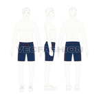 Mens blue sport sweat shorts flat sketch, croqui sketch