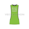 Mens body builder tank flat sketch, front view