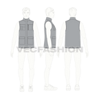 Mens Body Warmer Vector Sketch flat sketch, croqui sketch